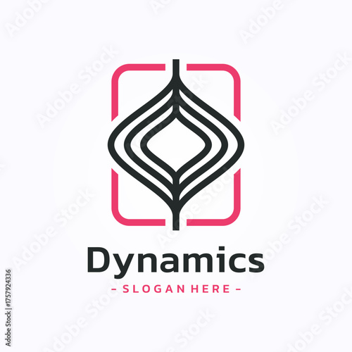 Dynamic line logo design template. spinning top icon. Business symbol vector illustration
