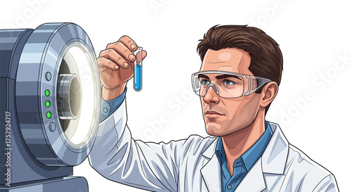 focused intellect explores vital compounds, illuminating pathways toward future breakthroughs, isolated on transparent background