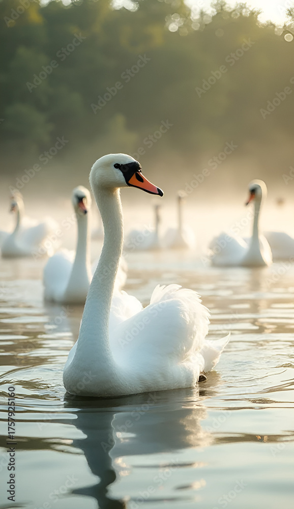 Fototapeta premium Swans-3