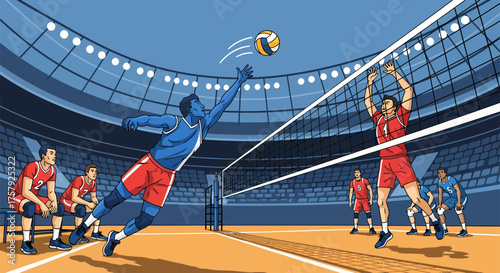 Volleyball Players in Action During a Match 5.