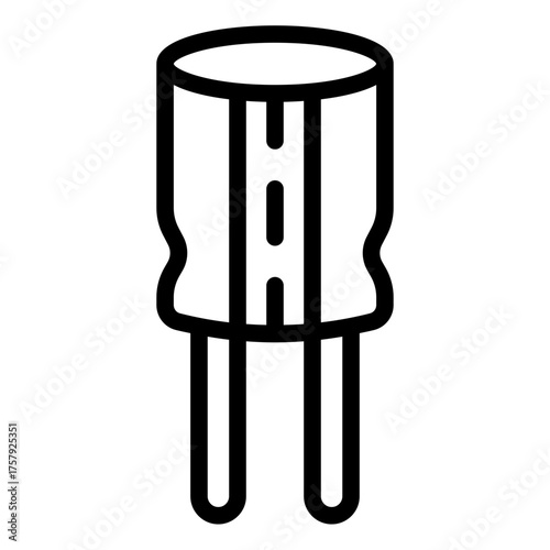 capacitor outline icon for storing charge in circuit design