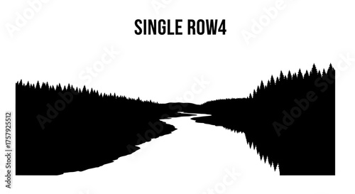 serene river carves path through dense forest, natures timeless embrace, isolated on transparent background