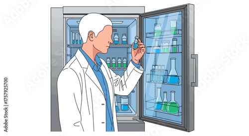 futures formula dedicated scientist investigates crucial samples in a laboratory, isolated on transparent background