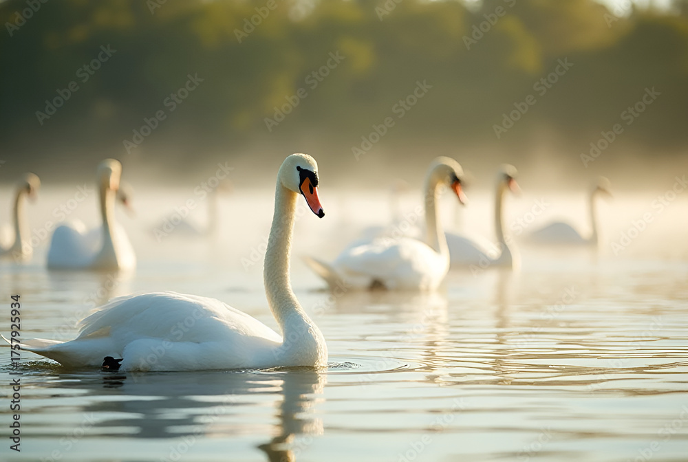Fototapeta premium Swans-4
