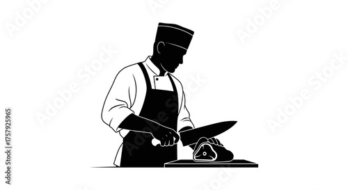 the chefs edge mastering ingredients with focused culinary craftsmanship, isolated on transparent background