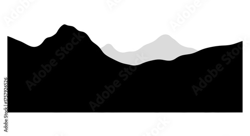 layered peaks ascend monochrome serenity embraces natures quiet grandeur, isolated on transparent background