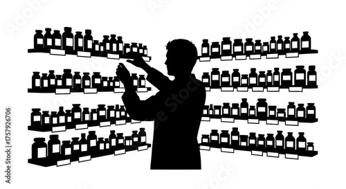 strategic selection medical professional discerns crucial compound among countless vital options, isolated on transparent background