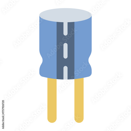 capacitor flat icon for storing charge in circuit design