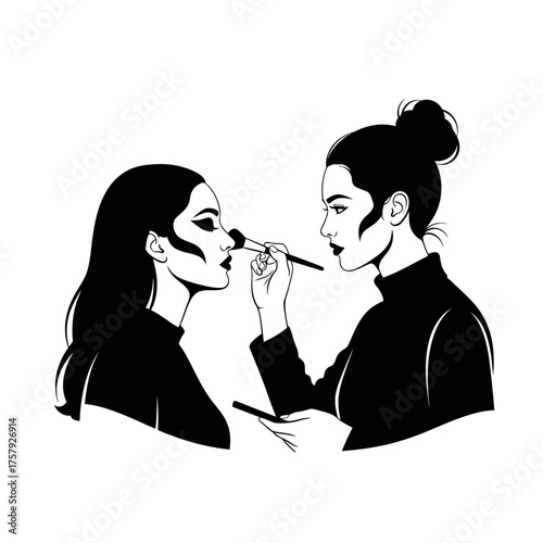 refined beauty applied professional artistry shapes an elegant visage, isolated on transparent background