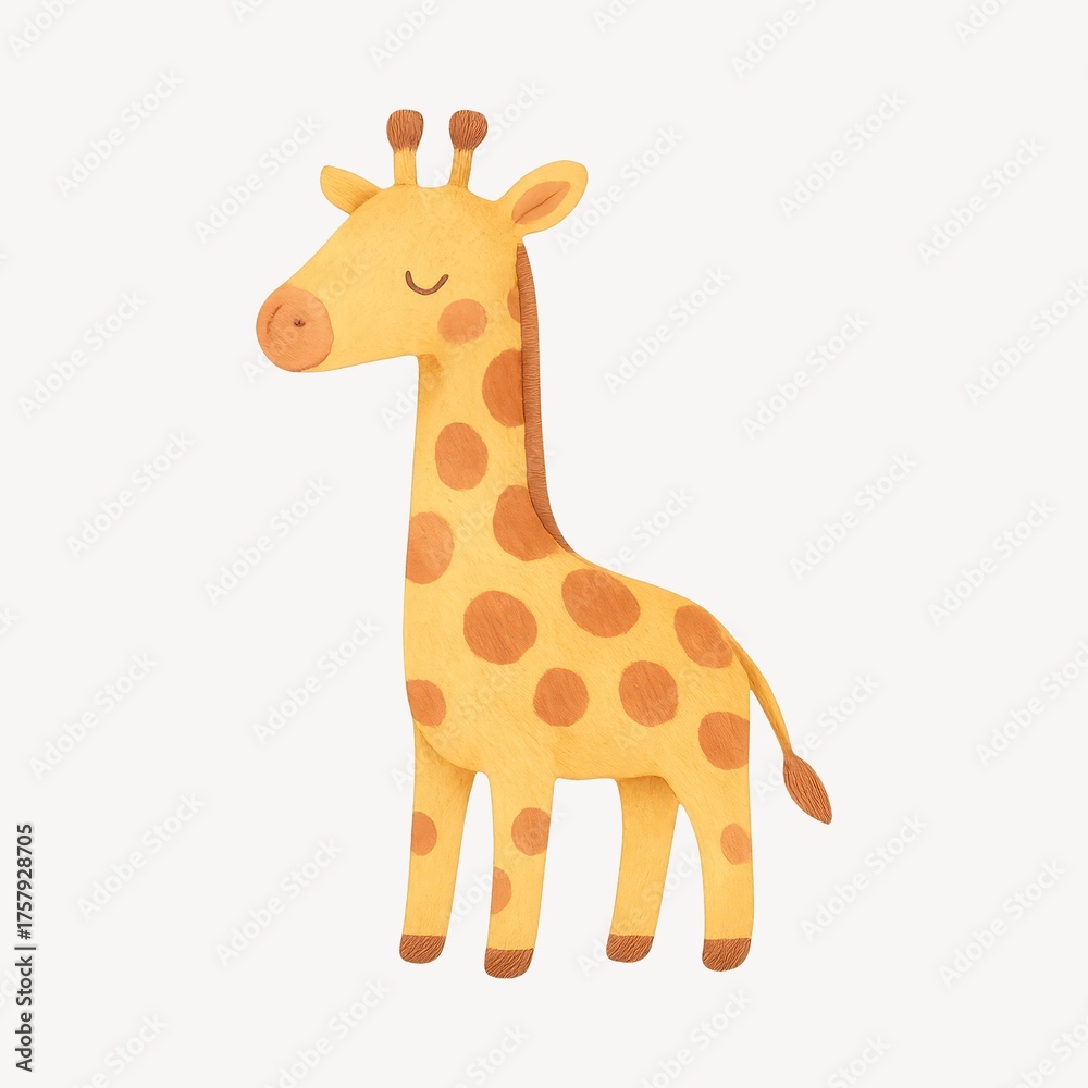 Fototapeta premium Cute watercolor giraffe illustration.