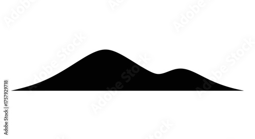 horizon line simple elevations chart progress in an abstract journey, isolated on transparent background