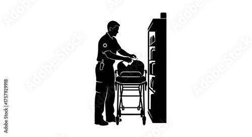 dutiful preparation ensuring safety and readiness for critical medical transport, isolated on transparent background
