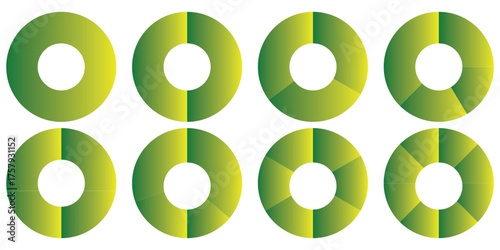 Colorful Circle Pie Chart Infographic Set – Business Statistics, Process Cycle, Data Visualization Diagram Collection