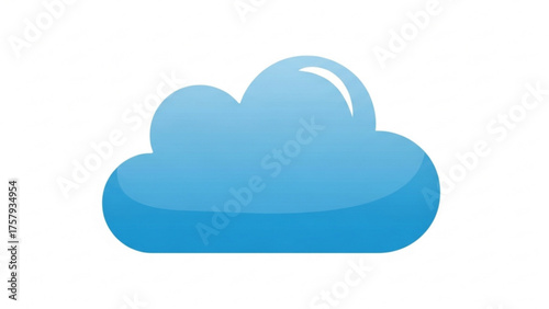 A simple, clean, and modern illustration of a blue cloud with a subtle gradient and highlight, representing technology, data, and storage concepts