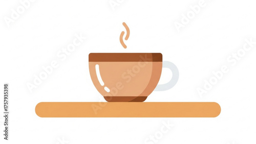 Warm cup of coffee with steam rising, representing a comforting beverage or a morning routine moment, perfect for advertising or lifestyle content