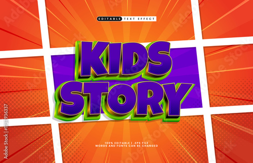 kids story editable text effect
