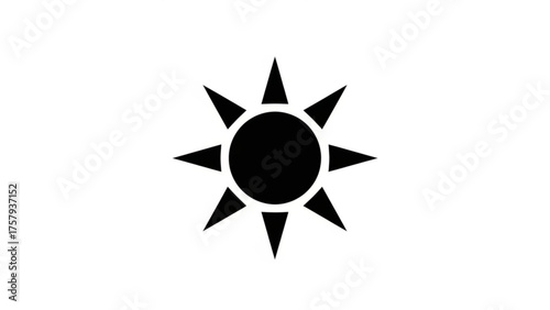 Illustration of a radiant sun symbol, a versatile graphic element representing warmth, energy, and positivity, ideal for various design projects and applications