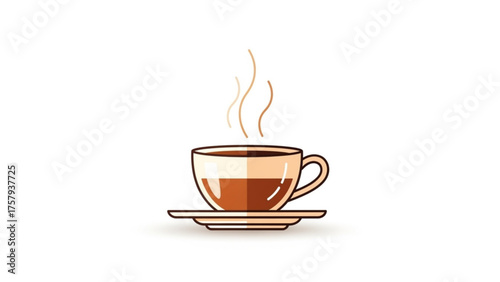 Elegant coffee cup with a steaming aroma, perfect for a cozy morning or a relaxing afternoon break. This vector illustration captures the essence of a warm, inviting beverage