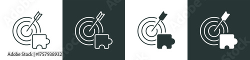 Workflow Management Icon Collection in Outline and Mixed Black and White Style