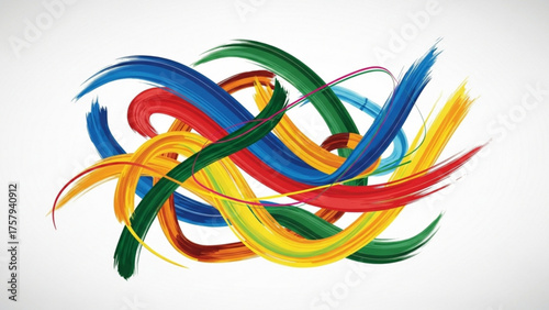 Colorful abstract brushstrokes, dynamic composition of vibrant hues, artistic expression for creative projects, representing movement and energy