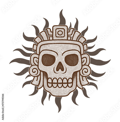 skull - tribe ethnical decorative, tattoo, logo (artwork 2)