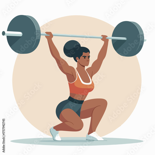 flat illustration of a weightlifter