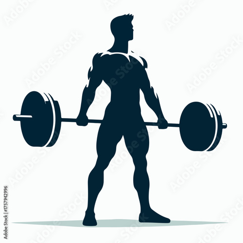 silhouette of a weightlifter