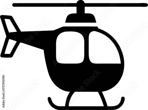 Helicopter Silhouette Icon A Minimalist Representation of Air Transportation and Aviation Technology for Graphic Design