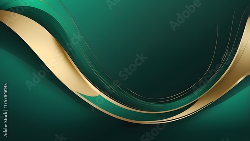 Gold emerald swirl motion