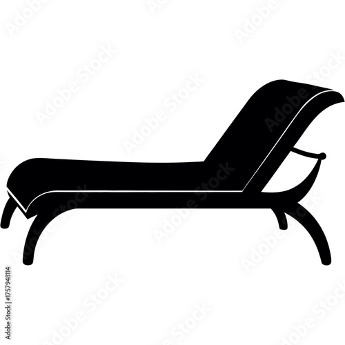 Modern chaise lounge chair silhouette for relaxation