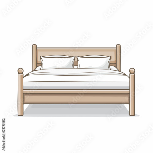 bed with pillow and blanket, symbolizing sleep, clean and minimalist