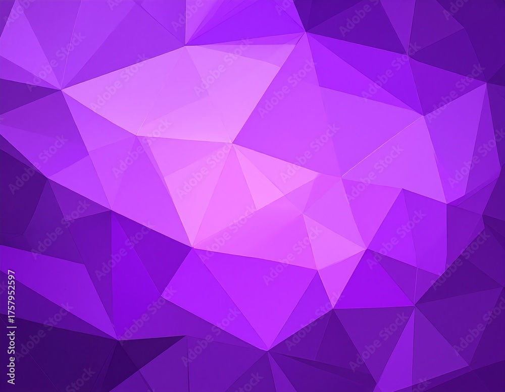 Obraz premium A vibrant purple abstract background featuring an array of low poly shapes, creating a dynamic and modern visual effect with depth and texture.