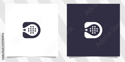 letter d with padel logo design