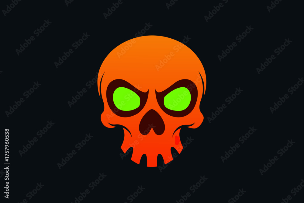 Fototapeta premium Glowing Skull Background Halloween Horror Tone