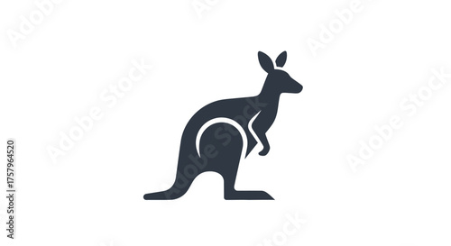 Stylized silhouette of a kangaroo standing, simple design and elegant illustration, vector format