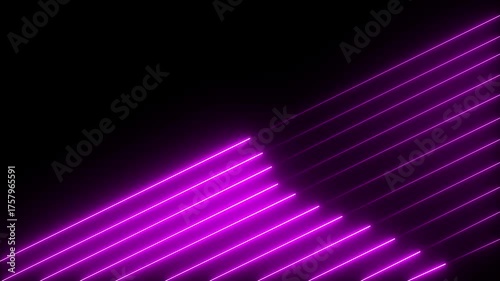 Endless corridor with neon lines trending up animation. Abstract neon background with glowing lines sliding up .Hyper jump into another galaxy. Speed of light, neon glowing rays in.4k video ,