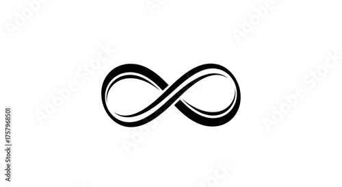 Elegant black infinity symbol on a white background representing endless possibilities and