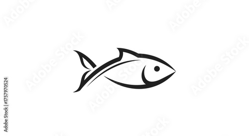 Elegant minimalistic fish vector logo design for branding and creative projects