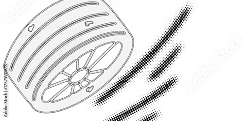 Car Wheel or Car Tire Icon Symbol. Vector Illustration Isolated on White Background.