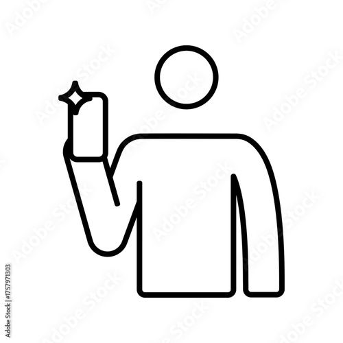 Phone flashlight icon, outlined style
