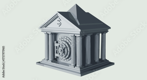 Financial future with a strong bank, a symbol of savings and trust in money management and investment strategies for your wealth growth today