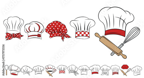 Delightful collection of chef hats and baking tools for culinary designs and restaurant promotions, adds a touch of fun to your food-related projects