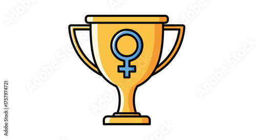 Celebrate female empowerment with a stunning gold trophy, symbolizing success and achievement for International Women's Day campaigns and feminist causes