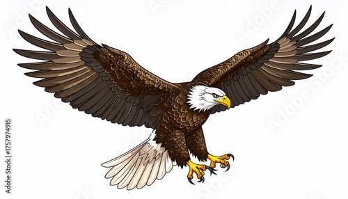 Bald Eagle Flying Illustration