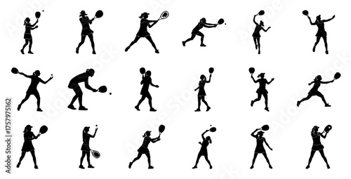 Female tennis players in action table tennis sport