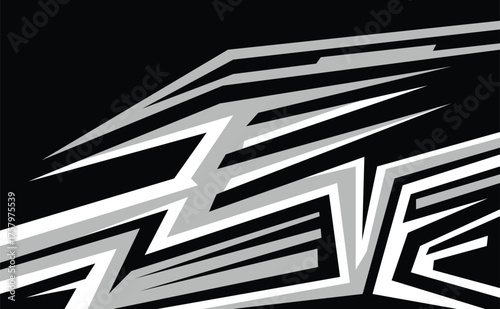 Illustration Vector graphic of Abstract Racing Stripes Background With Grey And Black Color fit for Racing Design etc.