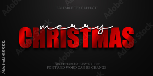 Merry Christmas text effect and editable