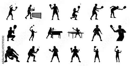 Table tennis players in action ping pong sports