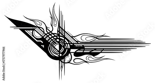 Abstract geometric graphic design element black and white