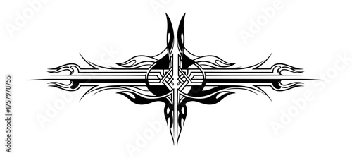 Abstract geometric ornament in black and white